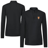 Black New York Mets Levelwear Women's Upright Insignia 2.0 Quarter-Zip Tri-Blend Top
