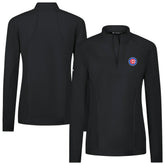 Black Chicago Cubs Levelwear Women's Upright Insignia 2.0 Quarter-Zip Tri-Blend Top