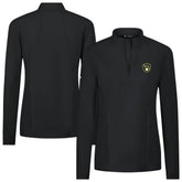 Black Milwaukee Brewers Levelwear Women's Upright Insignia 2.0 Quarter-Zip Tri-Blend Top