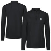Black St. Louis Cardinals Levelwear Women's Upright Insignia 2.0 Quarter-Zip Tri-Blend Top