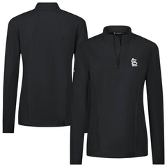 Black St. Louis Cardinals Levelwear Women's Upright Insignia 2.0 Quarter-Zip Tri-Blend Top