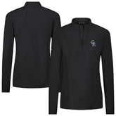 Black Colorado Rockies Levelwear Women's Upright Insignia 2.0 Quarter-Zip Tri-Blend Top