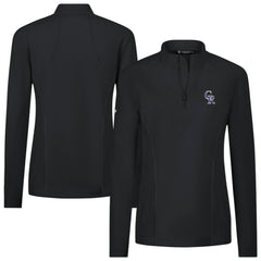 Black Colorado Rockies Levelwear Women's Upright Insignia 2.0 Quarter-Zip Tri-Blend Top