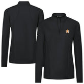 Black Houston Astros Levelwear Women's Upright Insignia 2.0 Quarter-Zip Tri-Blend Top