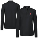 Black Boston Red Sox Levelwear Women's Upright Insignia 2.0 Quarter-Zip Tri-Blend Top