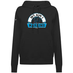 Black Miami Marlins Levelwear Women's Adorn Banner Arch Hoodie