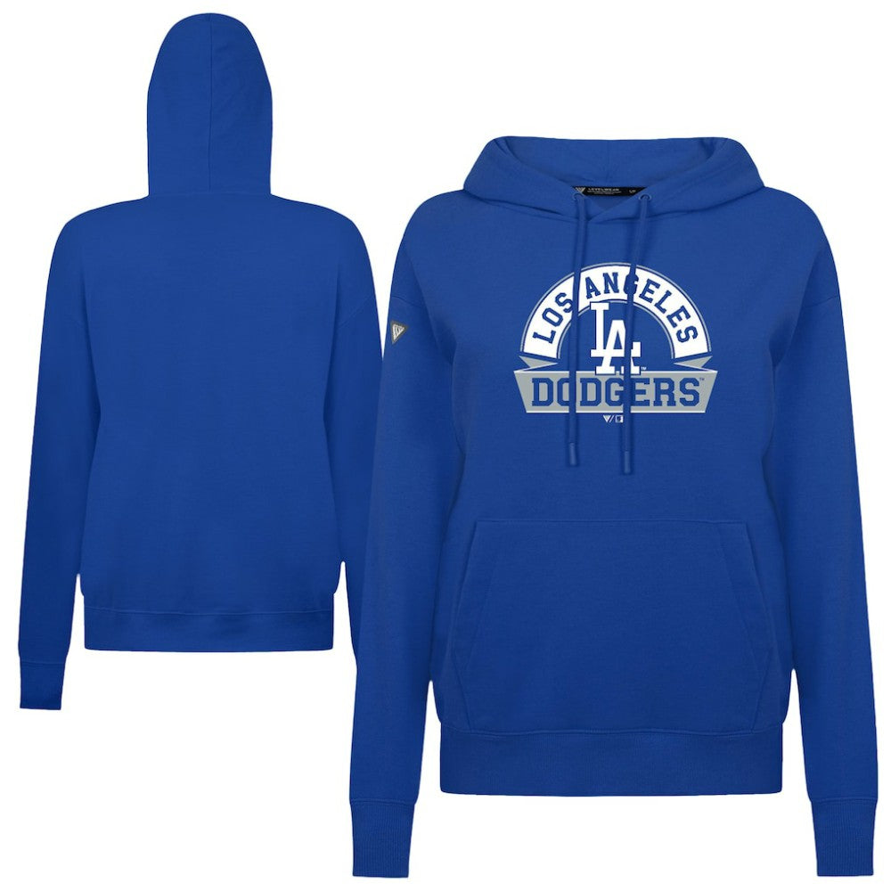 Royal Los Angeles Dodgers Levelwear Women's Adorn Banner Arch Hoodie