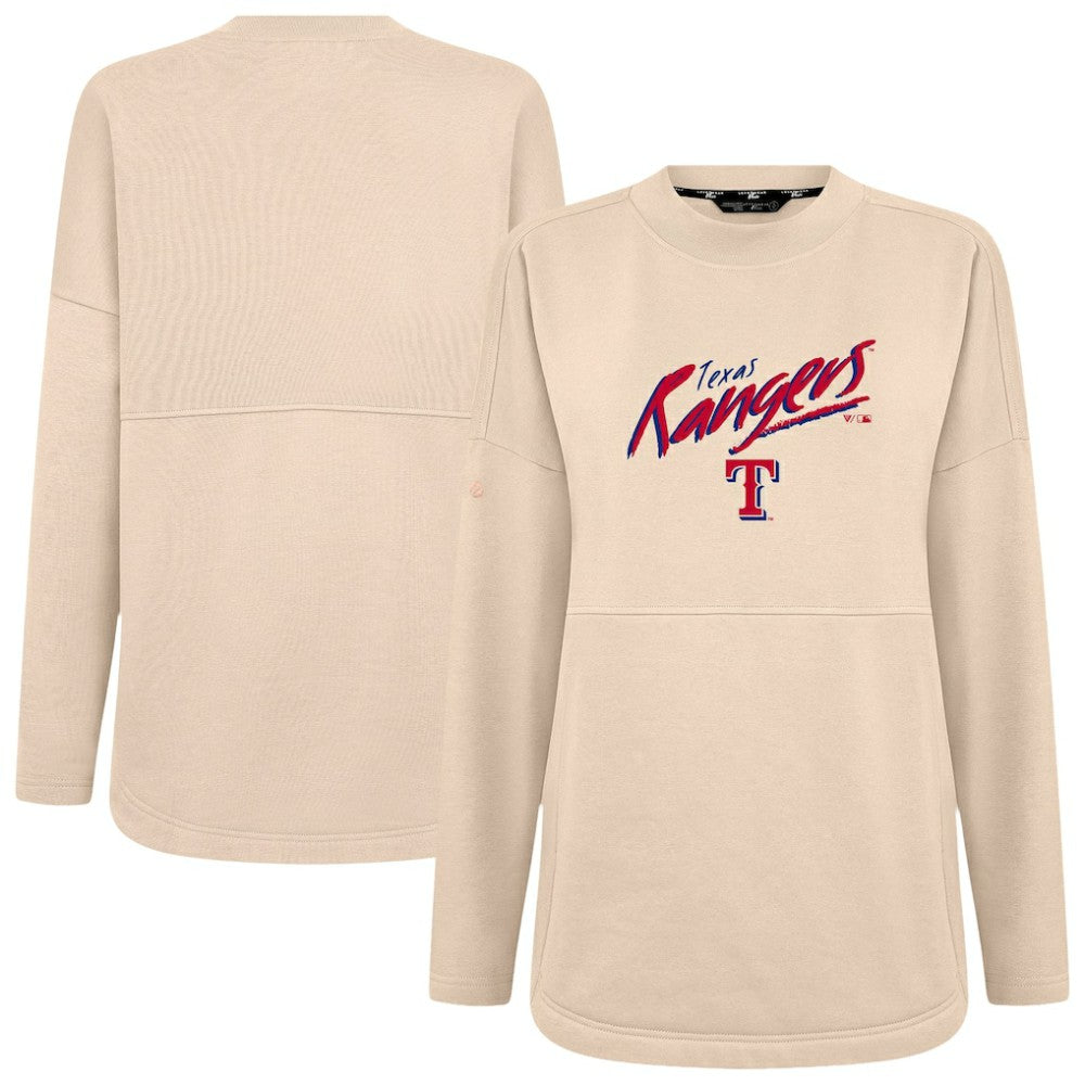 Khaki Texas Rangers Levelwear Women's Oversized Beaudry Sizzle Top