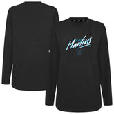 Black Miami Marlins Levelwear Women's Oversized Beaudry Sizzle Top