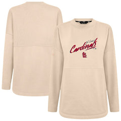 Khaki St. Louis Cardinals Levelwear Women's Oversized Beaudry Sizzle Top