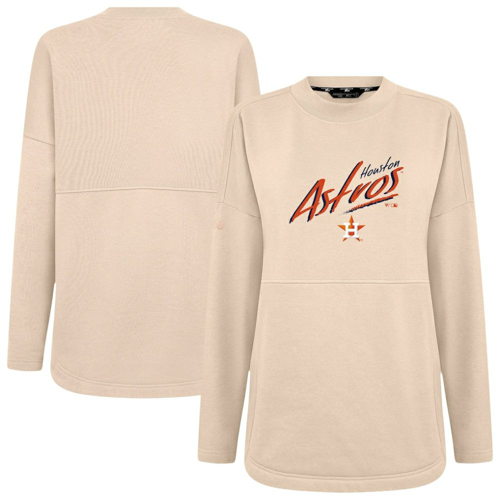 Khaki Houston Astros Levelwear Women's Oversized Beaudry Sizzle Top