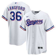 White Wyatt Langford Texas Rangers Nike Youth Home Replica Jersey