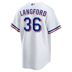 White Wyatt Langford Texas Rangers Nike Youth Home Replica Jersey