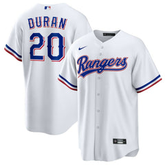 White Ezequiel Duran Texas Rangers Nike Youth Home Replica Jersey
