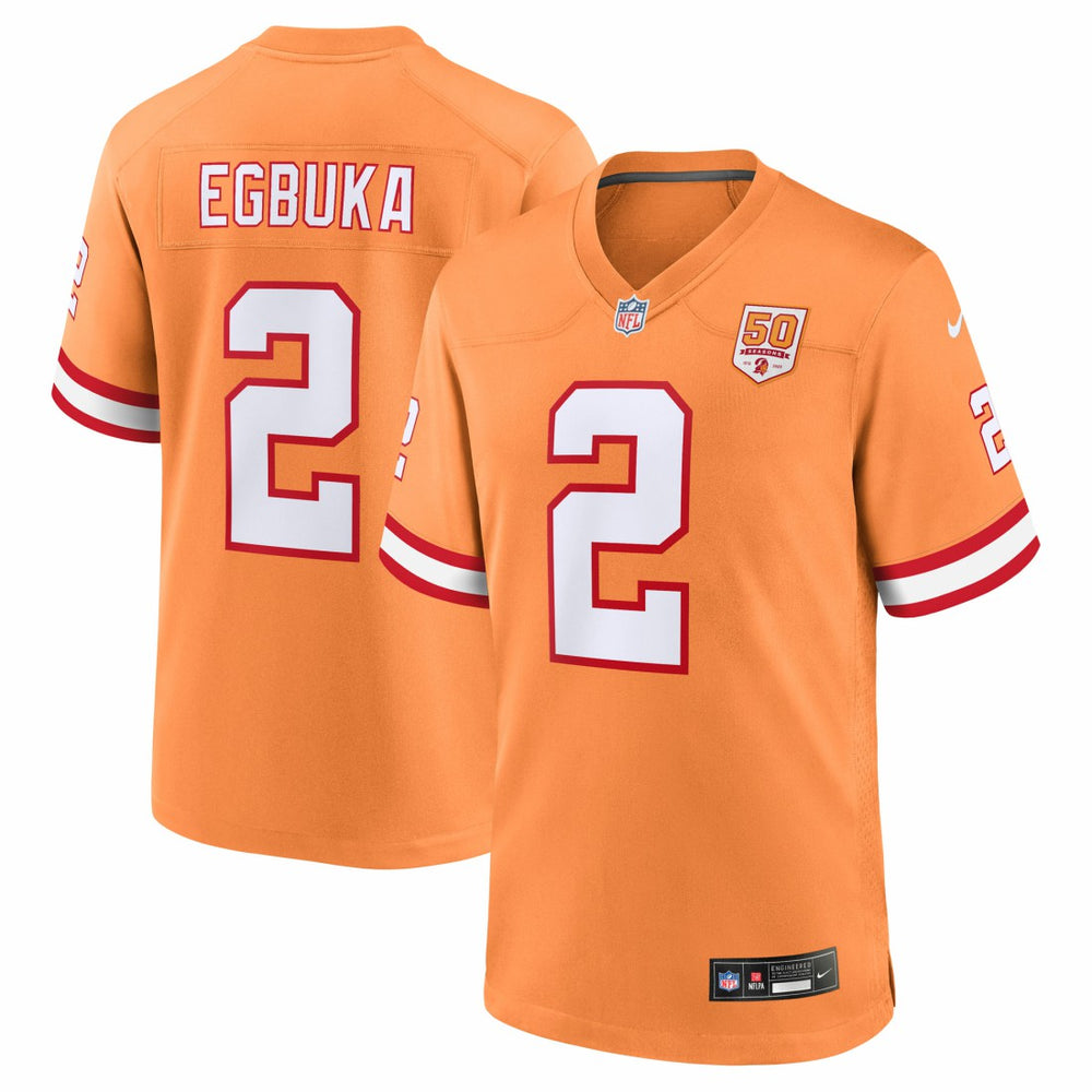 Emeka Egbuka Alternate 2 50th Season Game Jersey - Tampa Bay Buccaneers Jerseys
