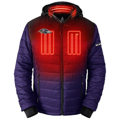 ActionHeat 5V Battery Heated Full-Zip Hoodie Puffer Jacket - Baltimore Ravens Hoodies