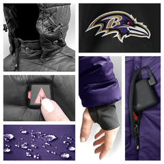 ActionHeat 5V Battery Heated Full-Zip Hoodie Puffer Jacket - Baltimore Ravens Hoodies