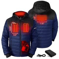 ActionHeat 5V Battery Heated Colorblock Full-Zip Puffer Jacket - Denver Broncos Jackets