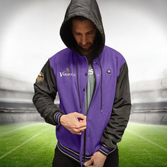 ActionHeat 5V Battery Heated Full-Snap Varsity Jacket - Minnesota Vikings Jackets