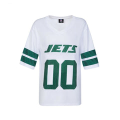 Cuce Women's Rhinestone V-Neck Tunic - New York Jets