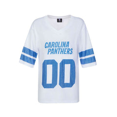 Cuce Women's Rhinestone V-Neck Tunic - Carolina Panthers