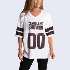 Cuce Women's Rhinestone V-Neck Tunic - Cleveland Browns