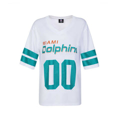 Cuce Women's Rhinestone V-Neck Tunic - Miami Dolphins