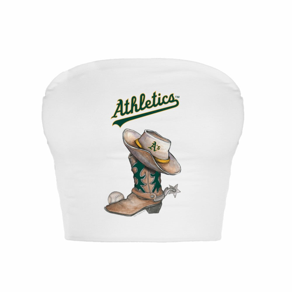 White Athletics Tiny Turnip Women's Cowboy Boot Crop Tube Top