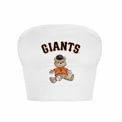 White San Francisco Giants Tiny Turnip Women's Teddy Bear Crop Tube Top