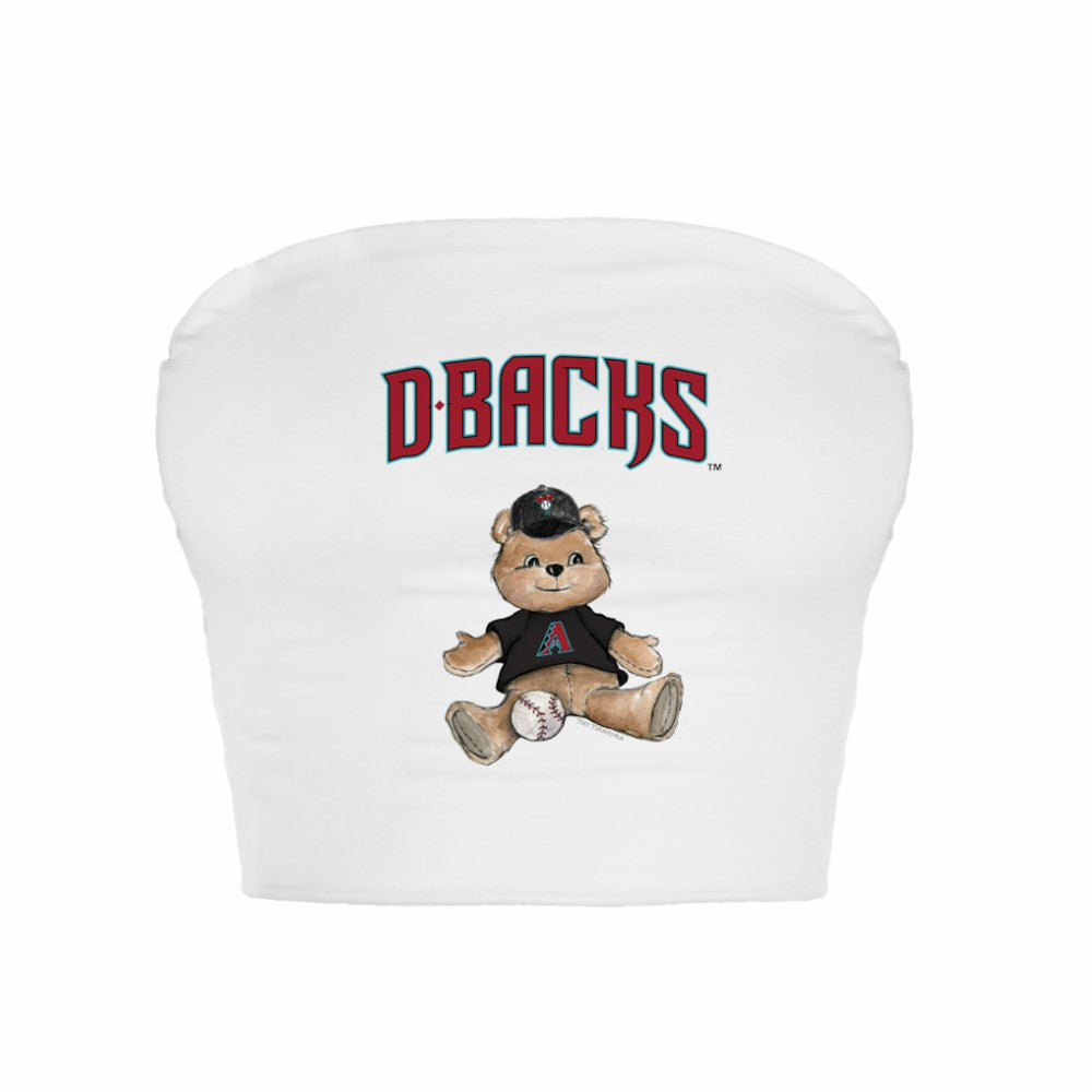 White Arizona Diamondbacks Tiny Turnip Women's Teddy Bear Crop Tube Top