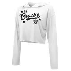 Maxx Crosby Majestic Threads Women's Glitter Wordmark Hoodie - Las Vegas Raiders Hoodies