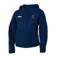 Navy Los Angeles Angels Columbia Women's Cloud Point Hooded Fleece Half-Snap Pullover Jacket