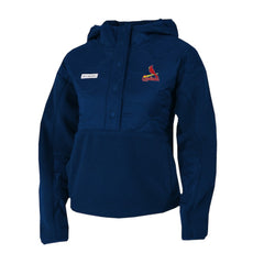 Navy St. Louis Cardinals Columbia Women's Cloud Point Hooded Fleece Half-Snap Pullover Jacket