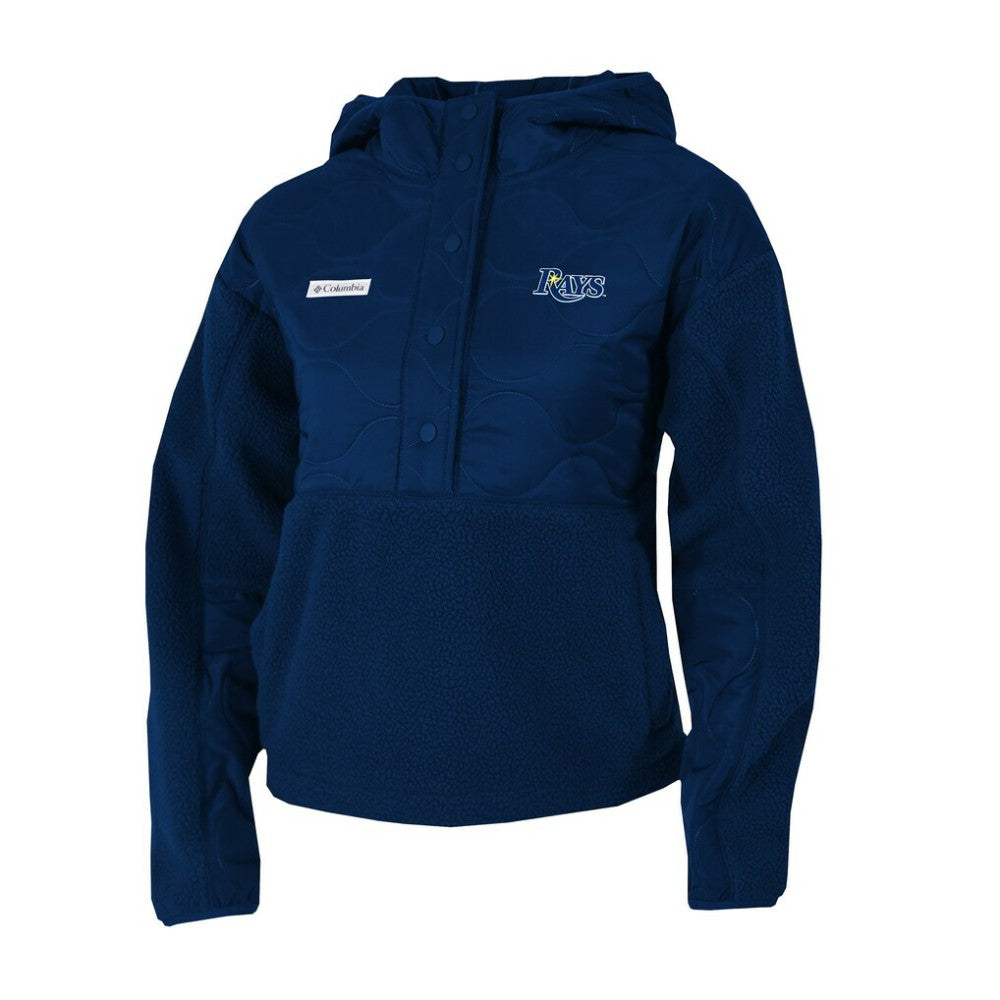 Navy Tampa Bay Rays Columbia Women's Cloud Point Hooded Fleece Half-Snap Pullover Jacket