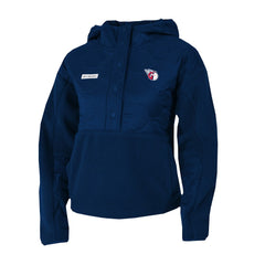 Navy Cleveland Guardians Columbia Women's Cloud Point Hooded Fleece Half-Snap Pullover Jacket