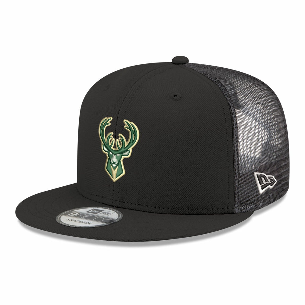 New Era Milwaukee Bucks Core Logo Meshback 9FIFTY Snapback Hat