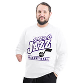 Utah Jazz G-III Sports by Carl Banks Adaptive Headliner Fleece Crewneck Sweatshirt