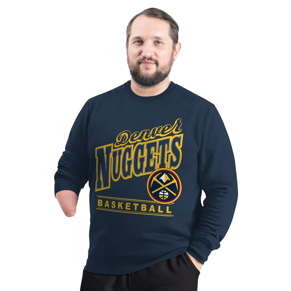 Denver Nuggets G-III Sports by Carl Banks Adaptive Headliner Fleece Crewneck Sweatshirt sale