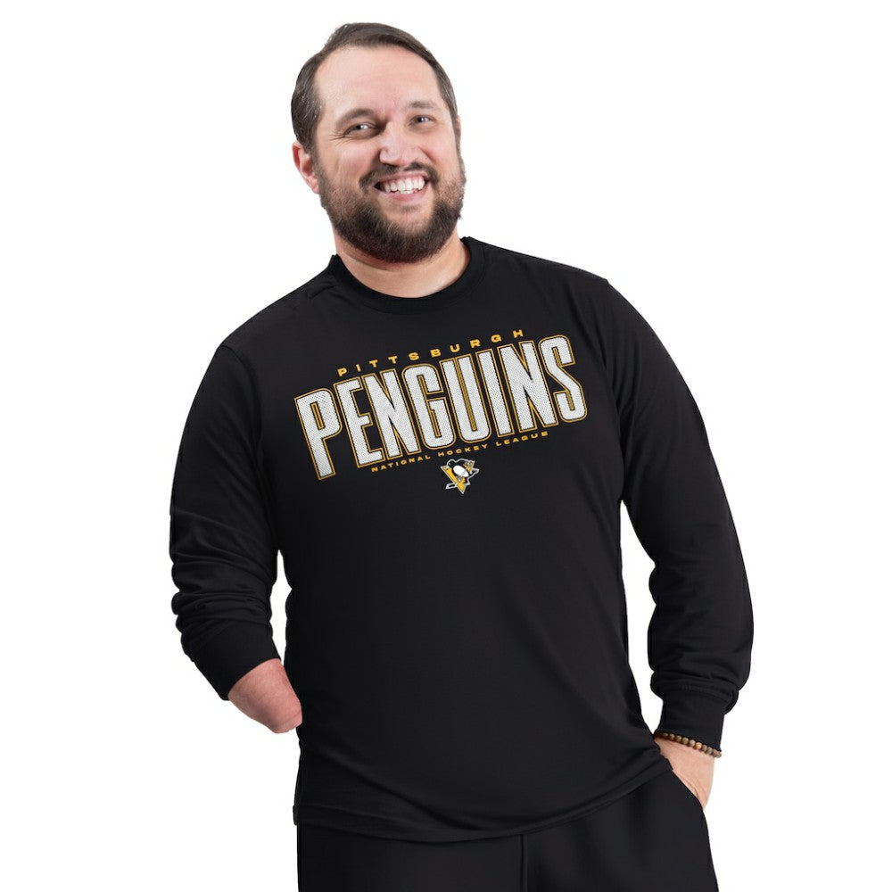 NHL Pittsburgh Penguins G-III Sports by Carl Banks Adaptive Mesh Effect Long Sleeve T-Shirt