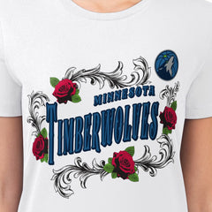 Minnesota Timberwolves G-III 4Her by Carl Banks Women's Super-Slim Fit Lightweight Roses Crew Neck T-Shirt