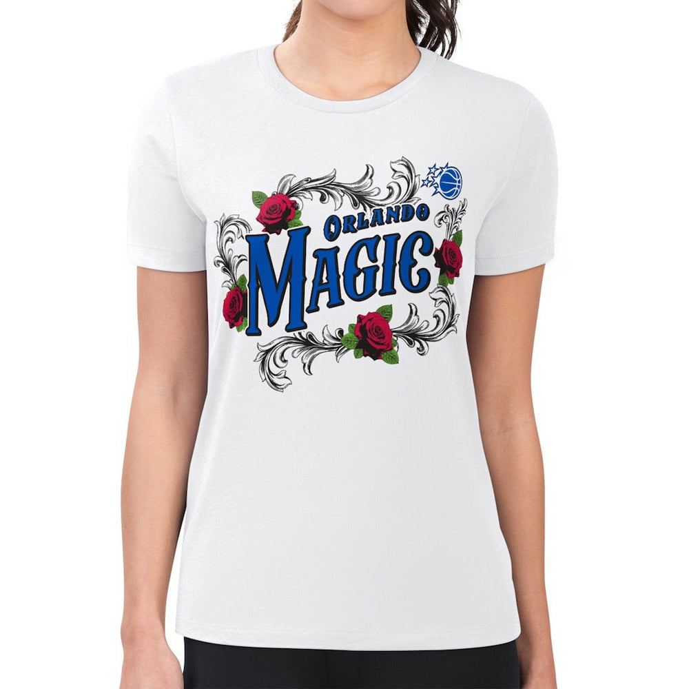Orlando Magic G-III 4Her by Carl Banks Women's Super-Slim Fit Lightweight Roses Crew Neck T-Shirt