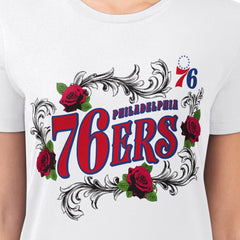 Philadelphia 76ers G-III 4Her by Carl Banks Women's Super-Slim Fit Lightweight Roses Crew Neck T-Shirt
