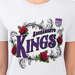 Sacramento Kings G-III 4Her by Carl Banks Women's Super-Slim Fit Lightweight Roses Crew Neck T-Shirt