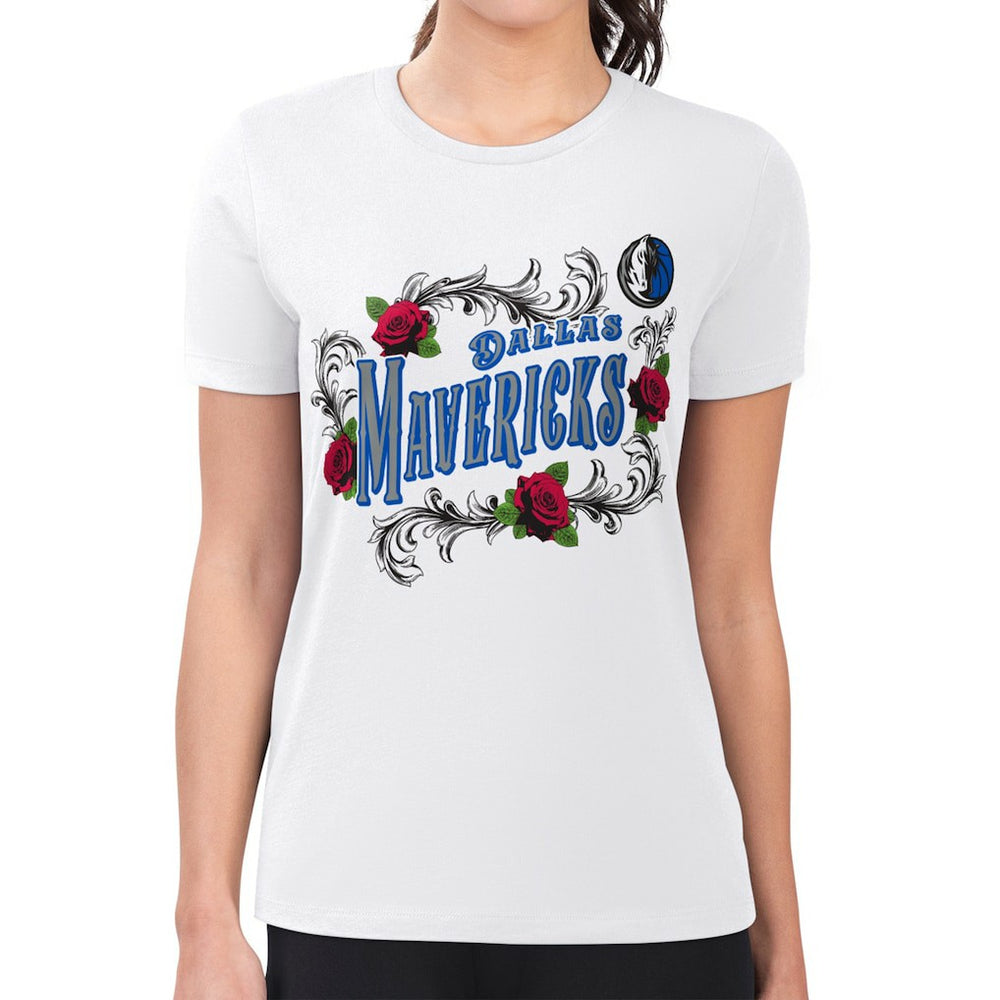Dallas Mavericks G-III 4Her by Carl Banks Women's Super-Slim Fit Lightweight Roses Crew Neck T-Shirt sale