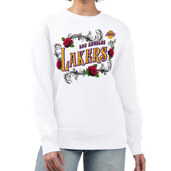 Los Angeles Lakers G-III 4Her by Carl Banks Women's Roses Fleece Tri-Blend Sweatshirt