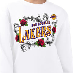 Los Angeles Lakers G-III 4Her by Carl Banks Women's Roses Fleece Tri-Blend Sweatshirt