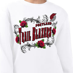 Portland Trail Blazers G-III 4Her by Carl Banks Women's Roses Fleece Tri-Blend Sweatshirt