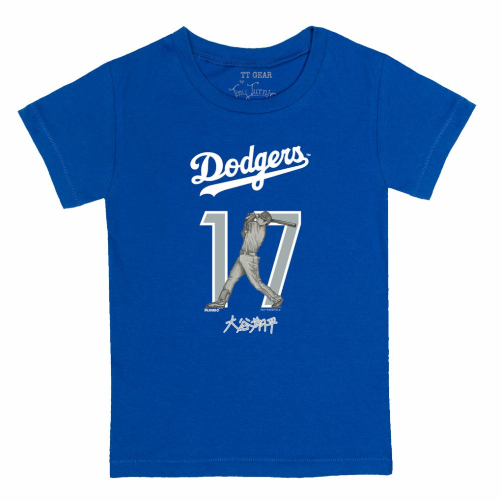 Royal Shohei Ohtani Los Angeles Dodgers Tiny Turnip Youth Kanji Batting Graphic T-Shirt