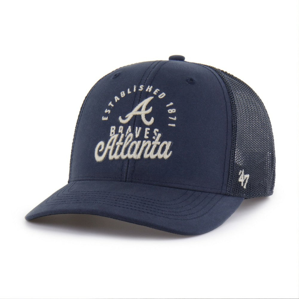 Navy Atlanta Braves '47 Pitstop Trucker Adjustable Hat