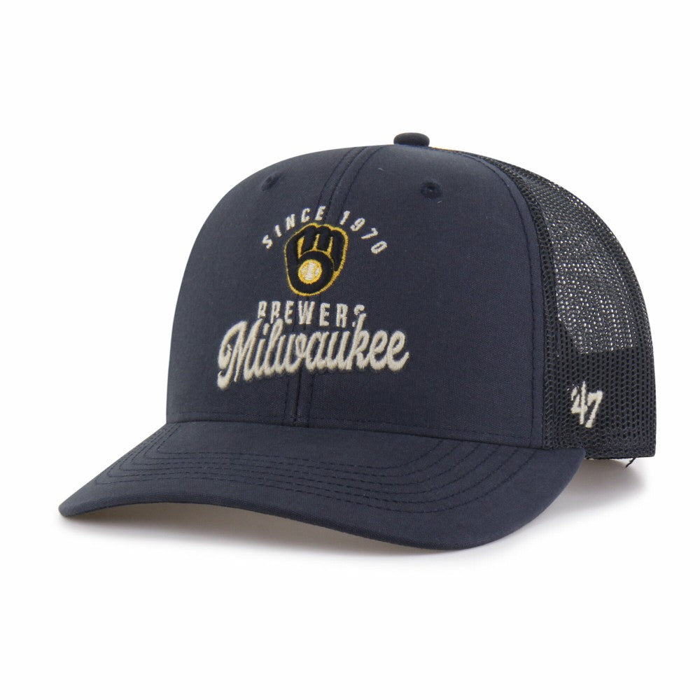 Navy Milwaukee Brewers '47 Pitstop Trucker Adjustable Hat